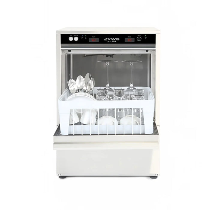 Jet Tech F-16DP High-Temperature Undercounter Dishwasher - 208-240V, Stainless Steel, Dual Wash Arms
