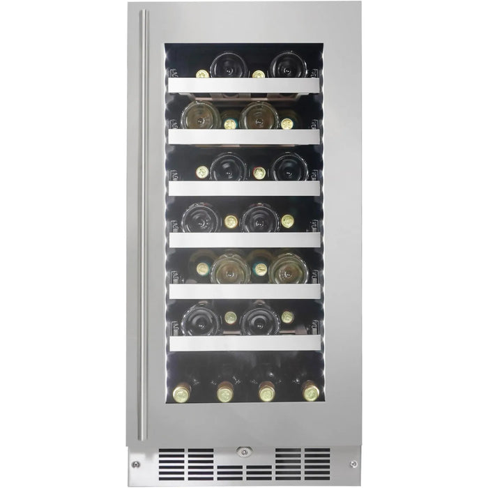 Danby Silhouette Tuscany 28-Bottle Built-In Wine Cooler, 15" Stainless Steel, Pro-vection Cooling, Anti-Vibration Shelving
