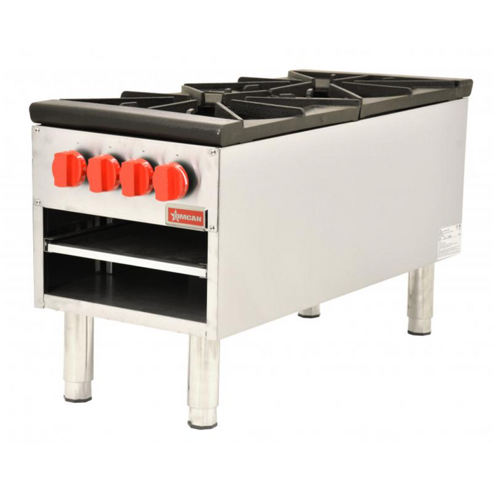 Omcan Dual Burner Stock Pot Range, 200,000 BTU, Natural Gas with LP Conversion Kit - High-Performance Commercial Cooking