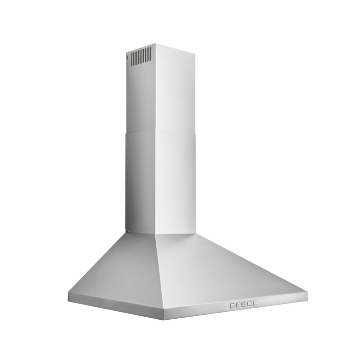 Broan 30-Inch Convertible Wall-Mount Pyramidal Chimney Range Hood, 450 MAX CFM, Stainless Steel - Quiet, Powerful Performance