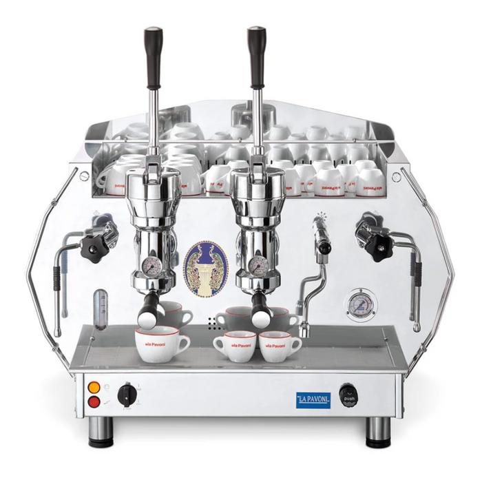 La Pavoni Diamante Lever Espresso Machine DIA 2L-R, Ruby Red, 14L Boiler, 2-Group, Stainless Steel