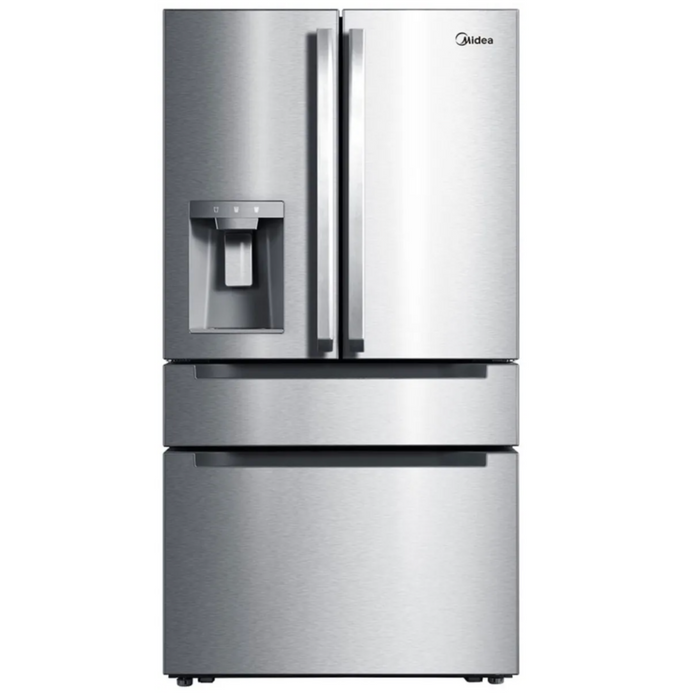 Midea 21.6 Cu. Ft. French Door Refrigerator with Ice and Water Dispenser, Stainless Steel, Energy Star Certified